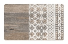 Коврик под миску для животных TarHong Moroccan Wood, прямоугольная, древесный с рисунком