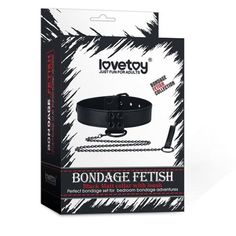 Ошейник Lovetoy с поводком черный матовый