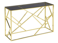 Консоль ECST-015 (115x30) Темное стекло/Сталь, золото Stool Group
