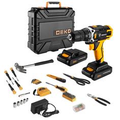 Аккумуляторная дрель-шуруповерт DEKO DKCD20FU-Li в кейсе + 104 предмета 063-4178