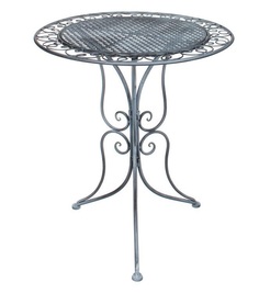 Садовый стол АЖУРНЫЙ ПРОВАНС, металл, серый, 70х60см (Edelman)