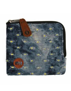 Кошелек для монет Mi-Pac Coin holder distressed denim stonewash/yellow