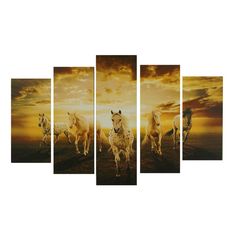 Модульная картина на подрамнике "Лошади света", 80x140 см Сюжет