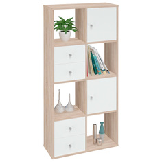 Набор Polini Home Smart дуб, стеллаж 8 секций + 4 ящика