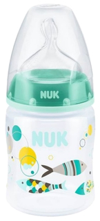 Бутылочка NUK First Choice пластиковая с соской из латекса 150 мл 0-6 месяцев бирюзовая