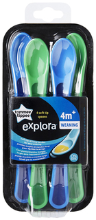 Набор ложек Tommee Tippee для введения прикорма синий-салатовый, 4 шт.