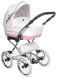 Коляска 3 в 1 Tutek Turran Silver ECO белый розовый