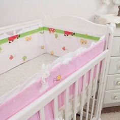 Бортик в кроватку Крошкин дом Лента, розовый