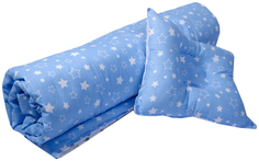 Набор для детской коляски/кроватки "Эдельвейс", 2 предмета, бязь (серый, синий)