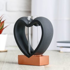 Ваза керамика настольная "Призма" 16,5*17,5*6 см, сердце No Brand