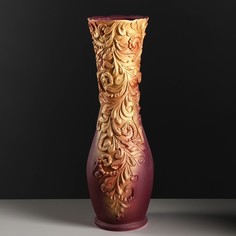 Ваза напольная "Ивона" бордовая, акрил, 62 см Керамика ручной работы