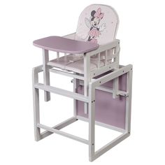 Стул-трансформер детский Polini kids Disney baby 255 Минни Маус, белый-розовый