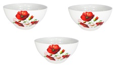 Набор салатников "Мак"(белый фон) 1,0л 3шт. Солнечногорская керамика