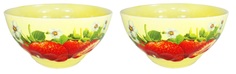 Набор салатников "Клубничка" 1,0л 2шт. (бежевый фон) Солнечногорская керамика