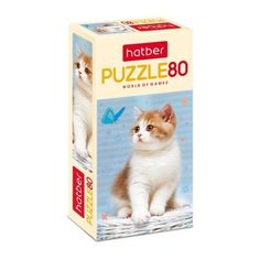 Пазлы Hatber Котенок и бабочка 80 элементов
