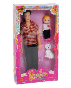 Игровой набор Shantou Gepai Папа с дочкой и питомцем 1530277