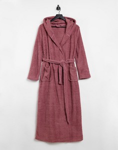 Коричневый пушистый халат макси ASOS DESIGN mix & match-Коричневый цвет