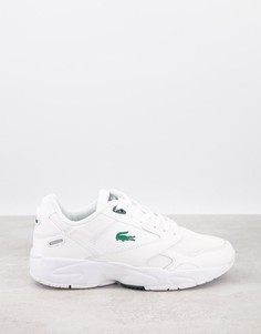 Бело-зеленые кроссовки Lacoste Storm 96-Белый