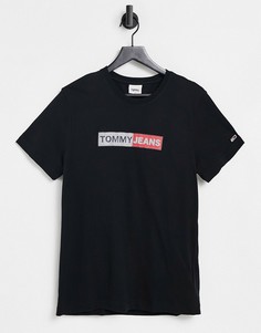 Черная футболка с металлизированным логотипом Tommy Jeans-Черный цвет