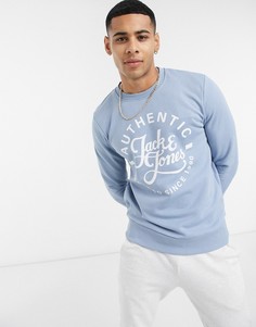 Голубой свитшот с логотипом Jack & Jones