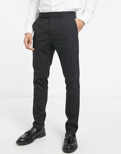 Черные зауженные брюки ASOS DESIGN-Черный цвет