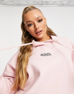 Oversized-худи розового цвета от комплекта Von Dutch-Розовый цвет