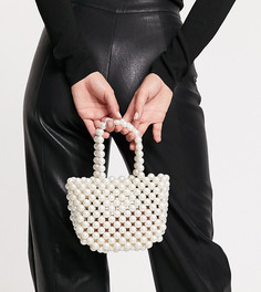 Эксклюзивная структурированная сумка из искусственного жемчуга с ручкой True Decadence-Кремовый