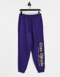 Oversized-джоггеры с вышивкой от комплекта ASOS DESIGN-Темно-синий