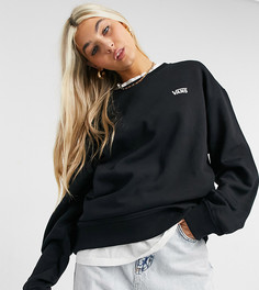 Черный флисовый свитшот в стиле oversized с маленьким логотипом слева на груди Vans эксклюзивно для ASOS-Черный цвет