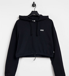 Черный укороченный худи со шнурком и маленьким логотипом слева на груди Vans – эксклюзивно для ASOS-Черный цвет