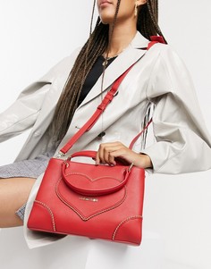 Красная сумка-тоут с вышивкой в форме сердца Love Moschino-Красный