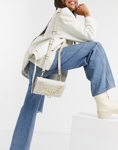 Сумка цвета слоновой кости через плечо с цепочкой Love Moschino-Кремовый