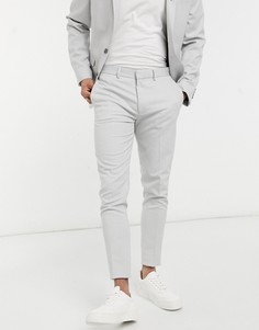 Серые фактурные брюки скинни ASOS DESIGN-Серый