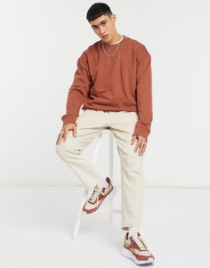 Оранжево-коричневый выбеленный свитшот Reebok Classics Premium-Коричневый цвет