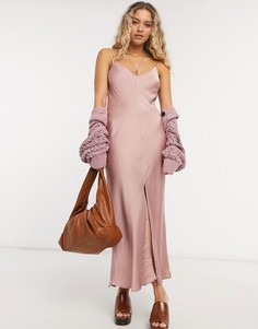 Розовое платье-майка макси Free People Smoke & Mirrors-Розовый цвет