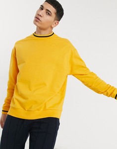 Ярко-желтый свитшот в стиле oversized с окантовкой ASOS DESIGN