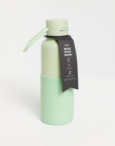Разноцветная металлическая бутылка для воды объемом 500 мл с веревочной петлей Typo-Многоцветный
