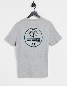 Серая футболка с логотипом на спине True Religion-Серый