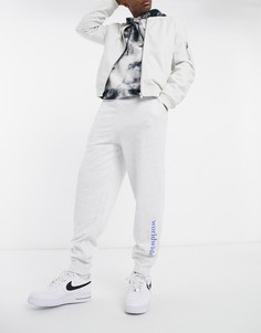 Джоггеры в стиле oversized с принтом надписи ASOS DESIGN-Белый