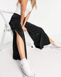 Черные широкие брюки с кнопками от комплекта Bershka-Черный