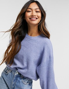 Голубой оversized-джемпер из тонкого трикотажа с круглым вырезом ASOS DESIGN