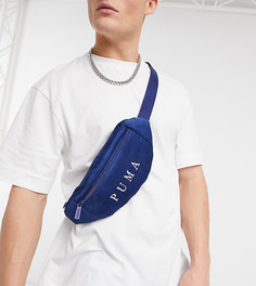Темно-синяя вельветовая сумка-кошелек на пояс с логотипом Puma - эксклюзивно для ASOS-Черный цвет