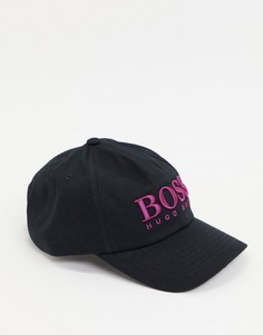 Черная бейсболка с большим контрастным логотипом BOSS Fero-Черный цвет