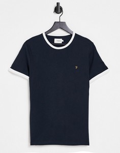 Темно-синяя футболка с окантовкой Farah Grooves-Темно-синий