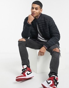 Черная эластичная стеганая куртка Tommy Hilfiger-Черный цвет