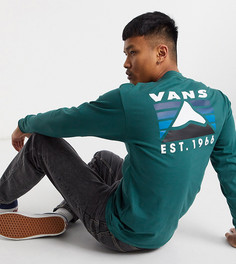 Зеленый лонгслив с принтом горы на спине Vans - эксклюзивно на ASOS-Зеленый цвет