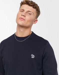 Темно-синий свитшот с круглым вырезом и логотипом PS Paul Smith