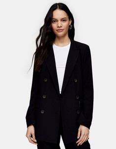 Черный двубортный блейзер от комплекта Topshop
