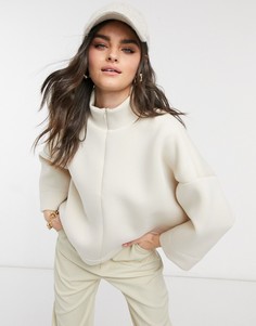 Кремовый свитер с короткой молнией Vero Moda