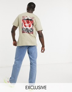 Бежевая oversized-футболка с принтом на спине Only & Sons эксклюзивно для ASOS-Бежевый